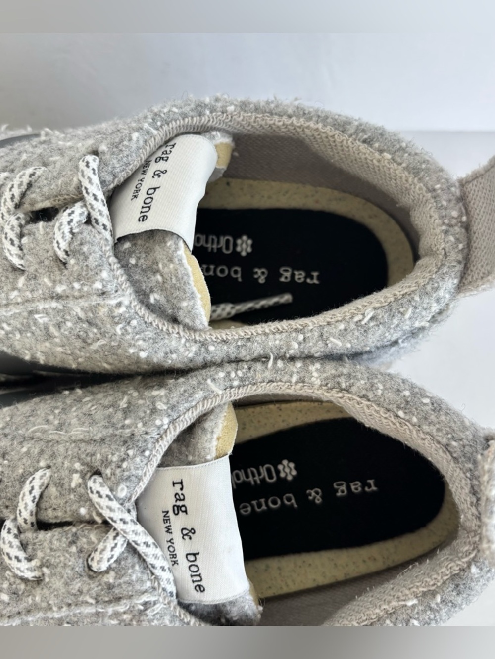 Rag and Bone Retro Runner Gray Wool Textured Sneakers 7 - Picture 6 of 15